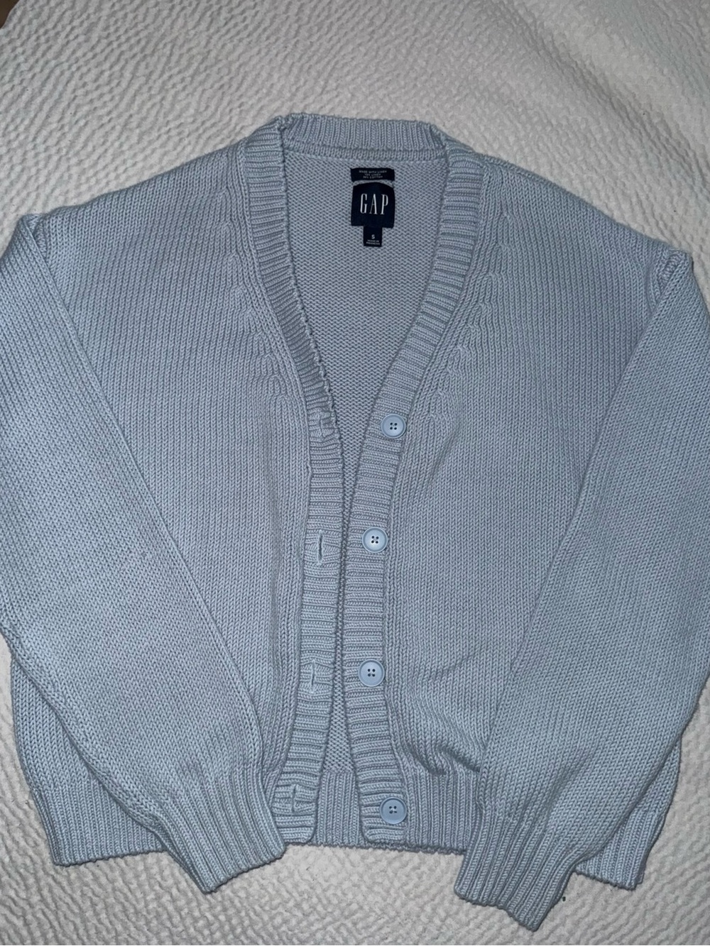 GAP Women's Pale Blue Button Cardigan